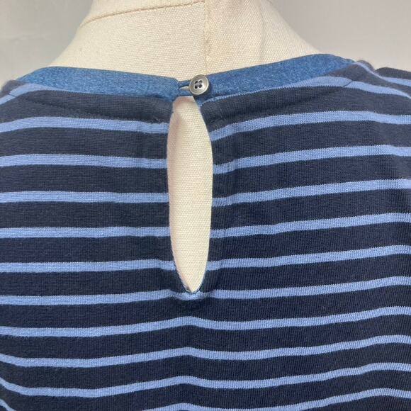 J. Jill Striped Shift Dress Blue Cotton Denim 3/4 Sleeve Women MP Spring Classic - Picture 10 of 16